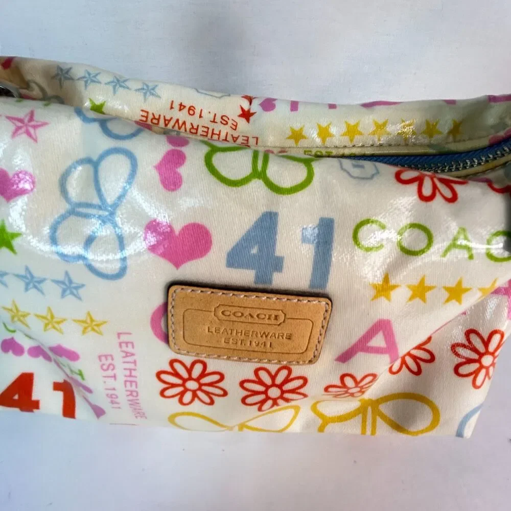 Coach Y2K Rainbow Scribble/Graffiti Doodle Butterfly Multicolor Mini Demi Bag